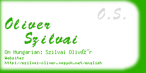 oliver szilvai business card